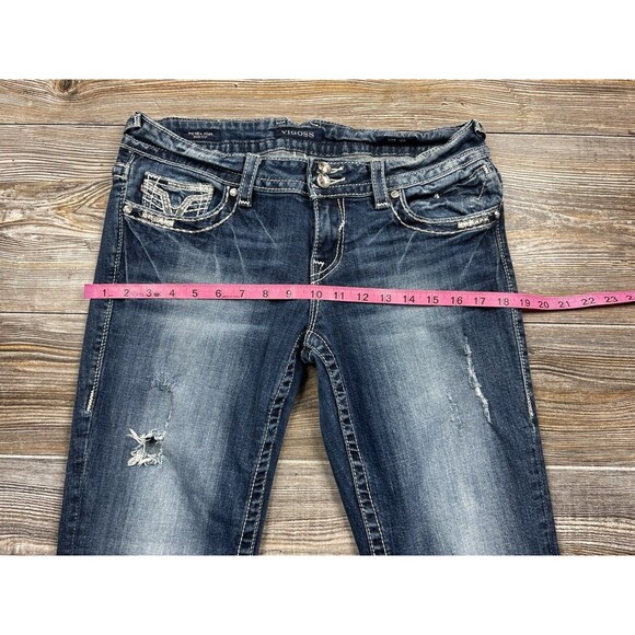 Vigoss The New York Boot Cut Jeans Size 9/10 Flap Back Pockets Distressed - Picture 16 of 16